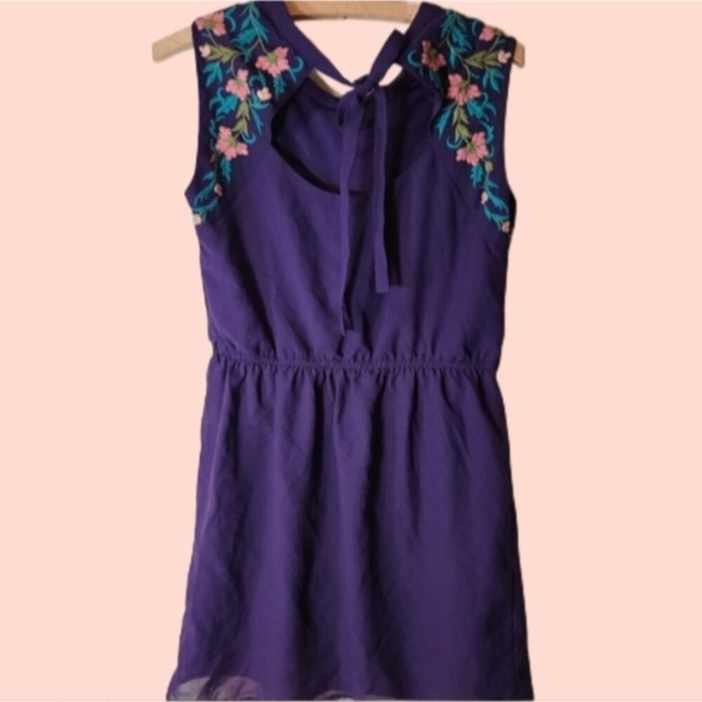 Xs oversized forever21 fairycore dress sleeveless/short sheer overlay/embroidery